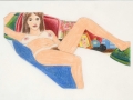 Tom Wesselmann-Study for a Bedroom Nude,1976,matita e matita colorata su carta lucida,cm 21,6x28